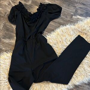 SHEIN Ruffled Black Jumpsuit